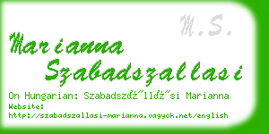 marianna szabadszallasi business card